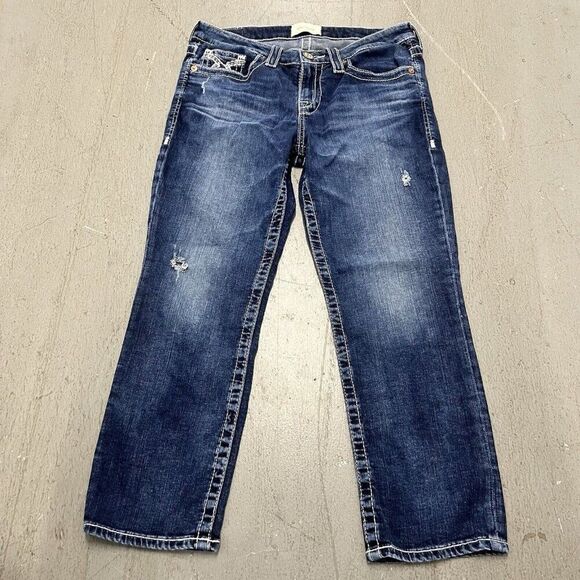 Big Star Denim - Big Star Jeans Womens Size 29 Blue Denim Boot Cut‎ Low Rise Distressed (29 x 24)